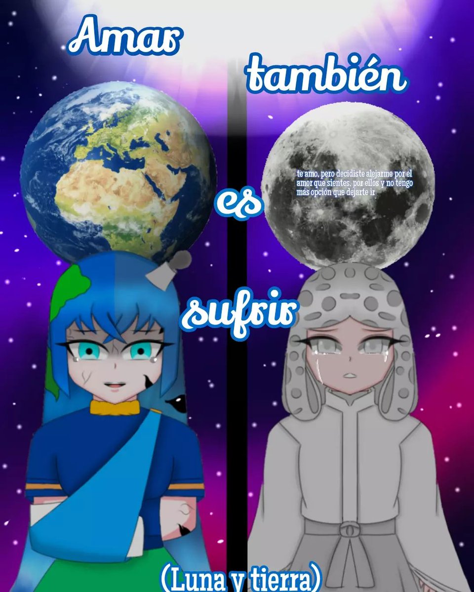 JDC_280705's tweet photo. El ahora y el después 🌎 y 🌙 un amor que no pudo ser ♥💔

#digitalart #illustration #ibispaintx #digitalartist #digitalpainting #digital_art #ibispaint #ibispaintedit #ibispaintxdrawing #ibispaintxapp #digitalpaint #dibujodigital #Dibujo #Dibujos #tierra #Luna https://t.co/gvByIbzJ8v