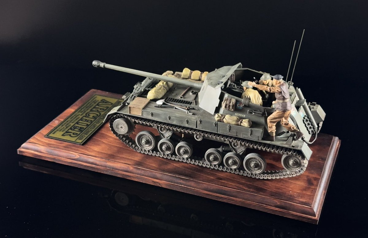 10zibutton's tweet photo. タミヤ「対戦車自走砲アーチャー」完成！
久しぶりのAFVで楽しく作れました♪
ほぼノーマル組みで、車外積載品を載せただけですが、大満足の完成度です。
#タミヤ 
#プラモデルライフ https://t.co/5mwgyszpl6