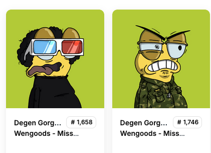 Reciprocating the support  out here  🤘
Wengoods - Mission G.O.R.G
<a href="/RealDuckMaster/">duckmaster.eth</a> 
x.com/wen_goods