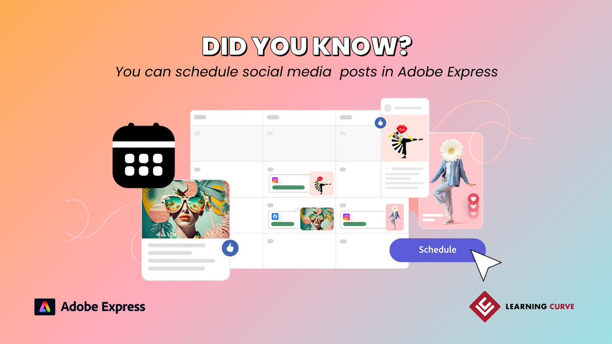 LearningCurveSA's tweet image. 🚀 Make your life easier with Adobe Express by scheduling posts directly from the app! 

This FREE feature helps in SO many different ways🚀
.
.
.
#AdobeExpress #DesignShortcuts #AdobeExpressTips