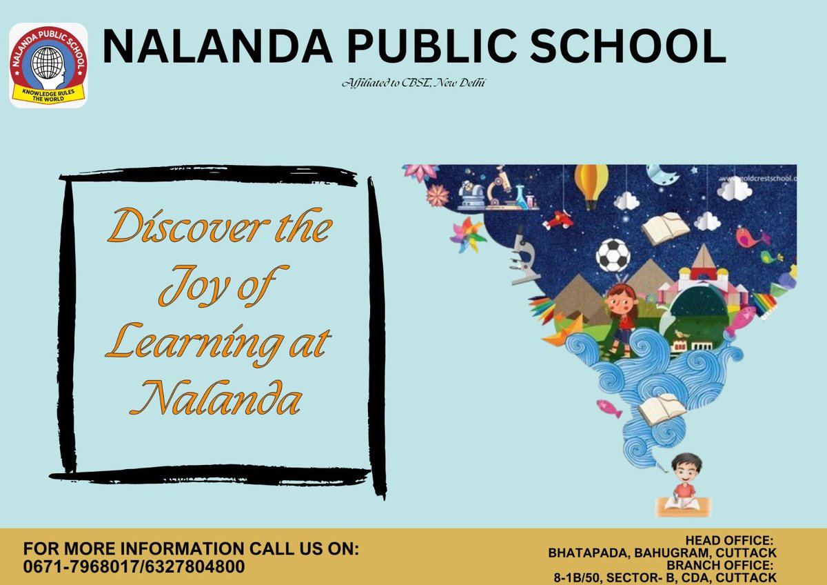 NALANDAPUB60855's tweet photo. Uncover the joy of learning with us, where curiosity sparks creativity and knowledge blossoms. π #DiscoverLearning #NalandaPublicSchool #JoyOfLearning https://t.co/peoS8Ypz8f