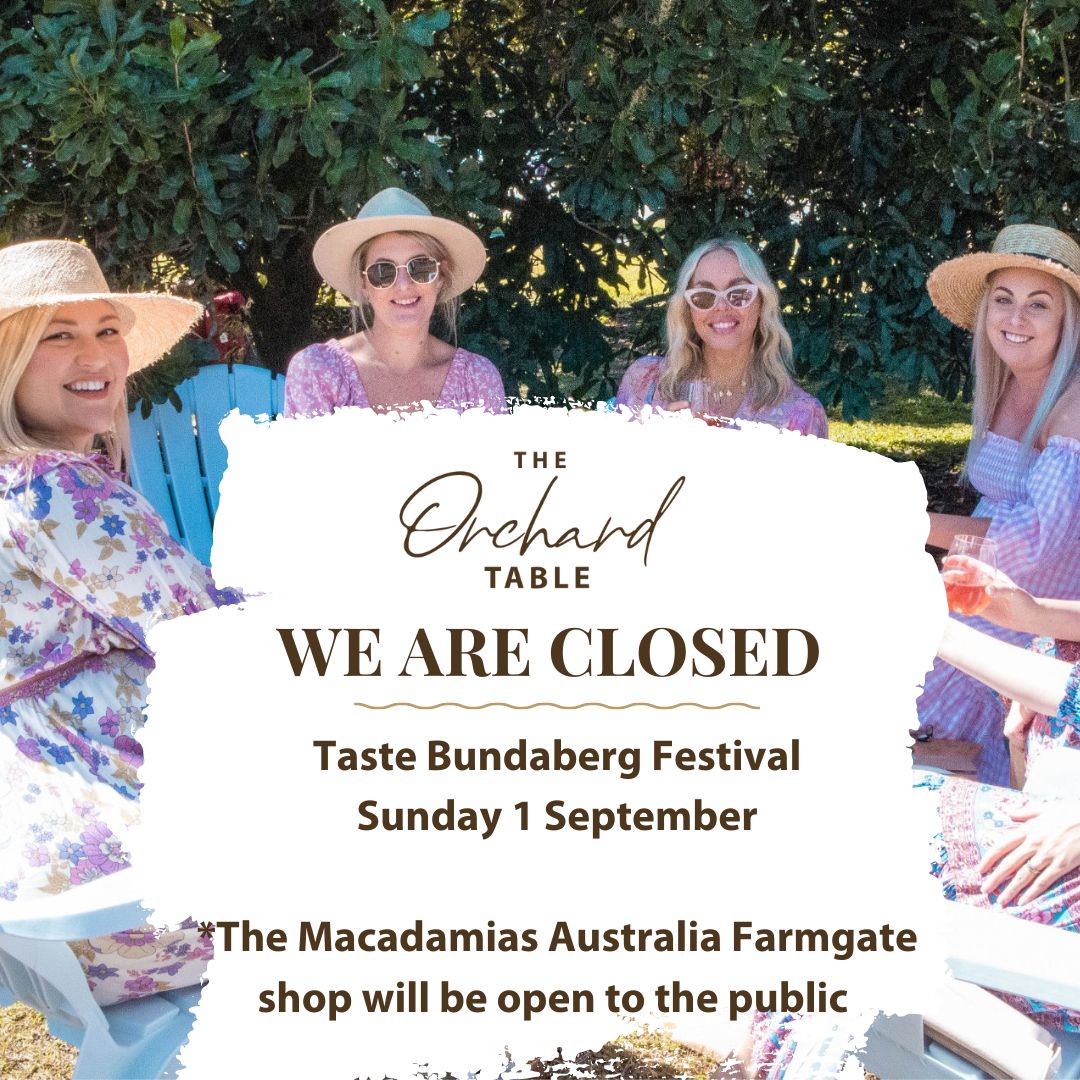 As part of the Bundaberg Taste Festival, we are excited to host an exclusive farm picnic and several orchard tours.

On Sunday 14th August 2022, our premises will only be open to ticket holders for our event and closed to the general public.