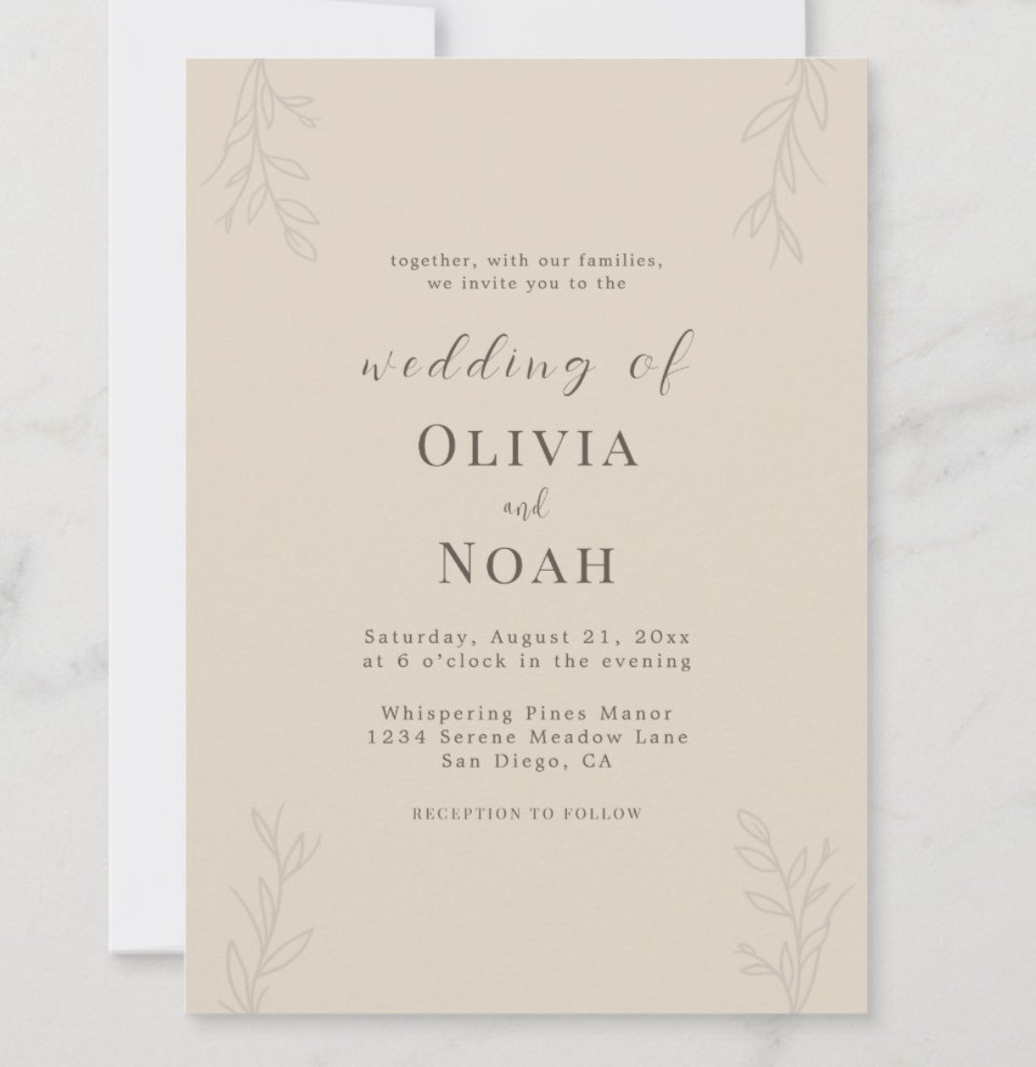 YAJ77161074's tweet photo. Boho Photo Minimal Leaf Rustic Neutral Wedding 👇👇https://t.co/p8JiLUDmSb via @zazzle 

#weddings #weddingday #WeddingPlanning #invitation #saturdayfun #saturdaynight #SaturdayMorningVibe #DesignSales #simple #designs #boho #autumnart https://t.co/YaZIHkXmHw