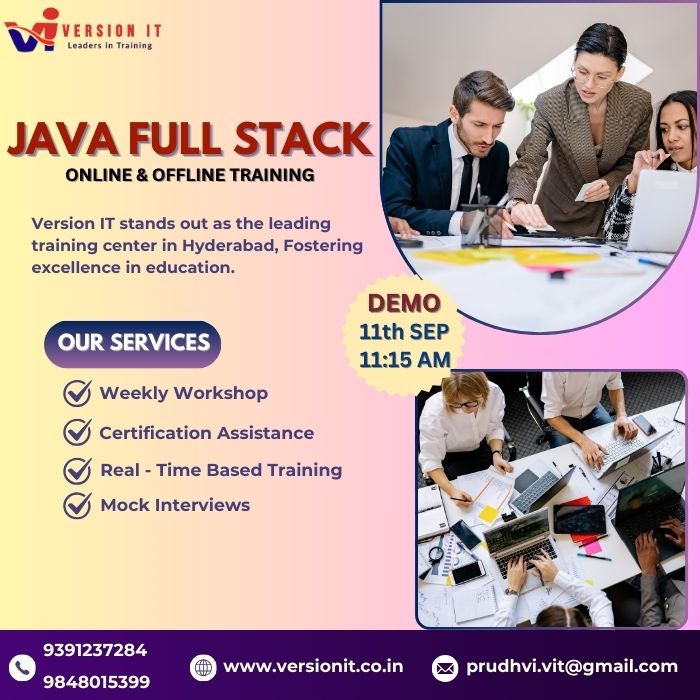 VersionitCloud's tweet image. Java Full Stack Training with Placement Assistants
📷New Batch Online/Offline Demo
📷Date: 11th SEPTEMBER 2024
📷Timing: 11:15 AM
📷Duration:5 MONTHS
Visit Our Website: versionit.co.in/java-full-stac…
#javafullstackstraininginhyderabad #javafullstackcourse
@9391237284/9848015399