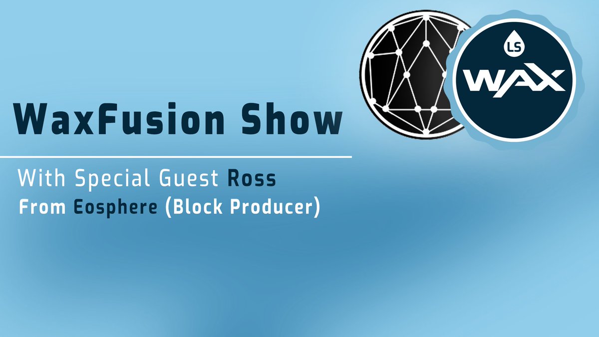 Tonight I'll have Ross from Eosphere on the show. He's a block producer, and if you've ever set up a WAX node, you likely used his articles to learn how.

youtube.com/live/roC26w5z1…