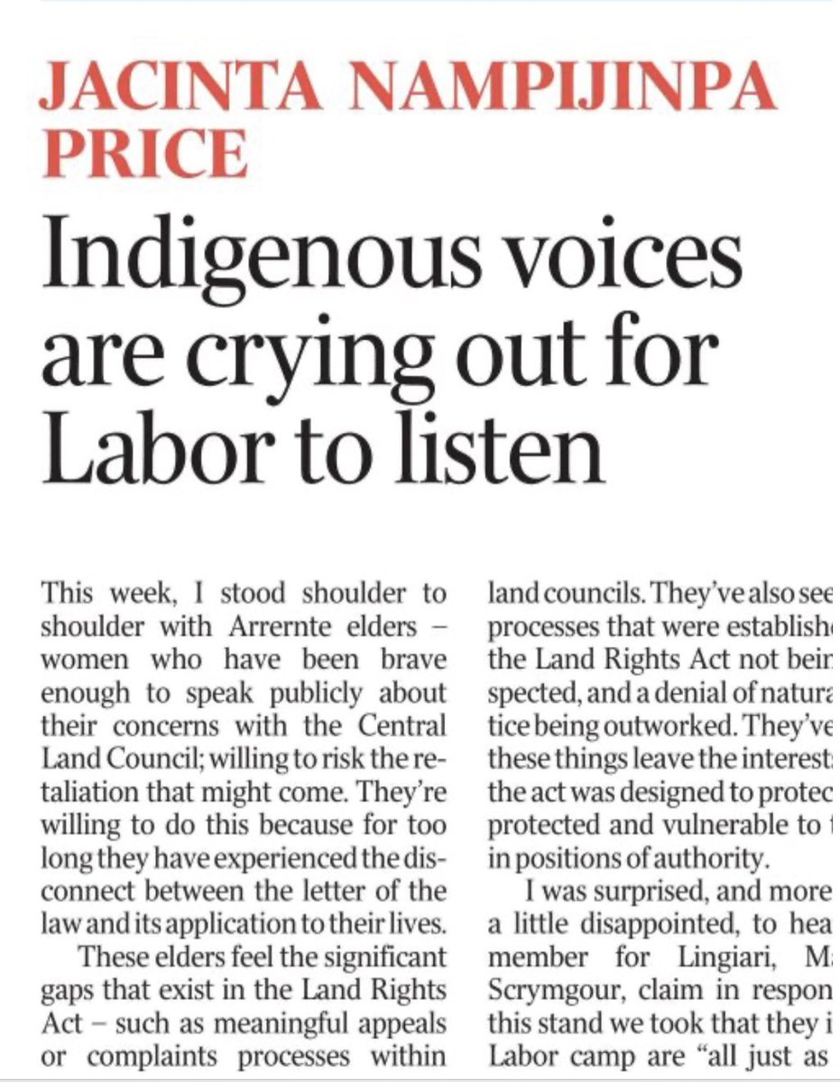 ShazHaitch's tweet photo. I didn't think even @JNampijinpa was this stupid, but it appears she is...Imagine writing this after investing months and months actively &amp; loudly campaigning AGAINST indigenous voices being heard. #auspol #idiocy #hypocrisy  #NotBright #JacintaPrice #FullyCooked #insiders https://t.co/elsRaee2BW