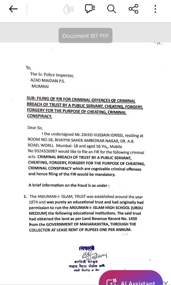kvjraocop's tweet photo. @DGPMaharashtra @CPMumbaiPolice 
@MumbaiPolice kindly educate  SR.INSPECTOR of AZAD MAIDAM tht he cant send letters like this  2 expose his ignorance  of law.
He sld look at criminal  offence &amp; not BURKE his job .
Tell him to FILE d FIR first .
Hope no HAFTA PAANI INVOLVED. https://t.co/BVIOCtOln9