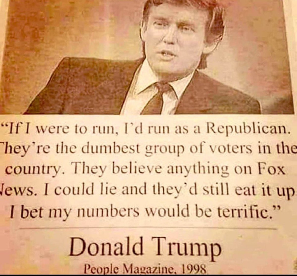 Old Donald speaking about his own party.