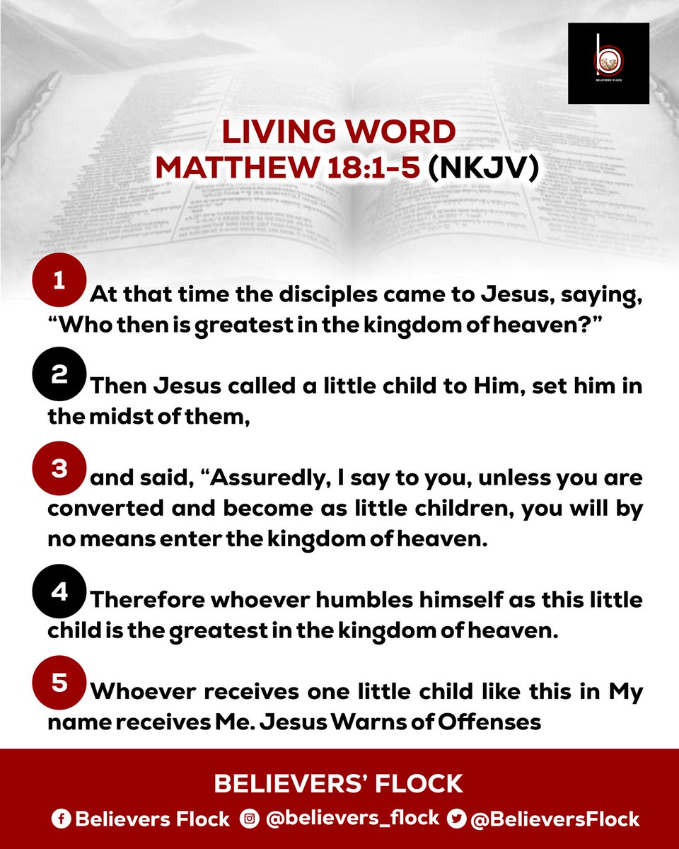 Believersflock's tweet image. 📌 #LIVINGWORD📘
#Matthew18
#TheBookOfMatthew  
#NKJVBIble
#NKJV 
#Saturday.31.08.2024
#believersflock