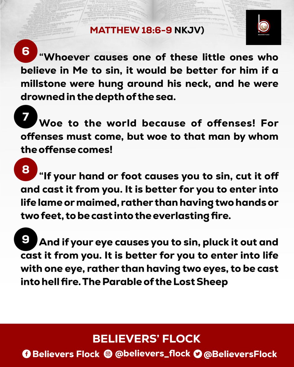 Believersflock's tweet image. 📌 #LIVINGWORD📘
#Matthew18
#TheBookOfMatthew  
#NKJVBIble
#NKJV 
#Saturday.31.08.2024
#believersflock