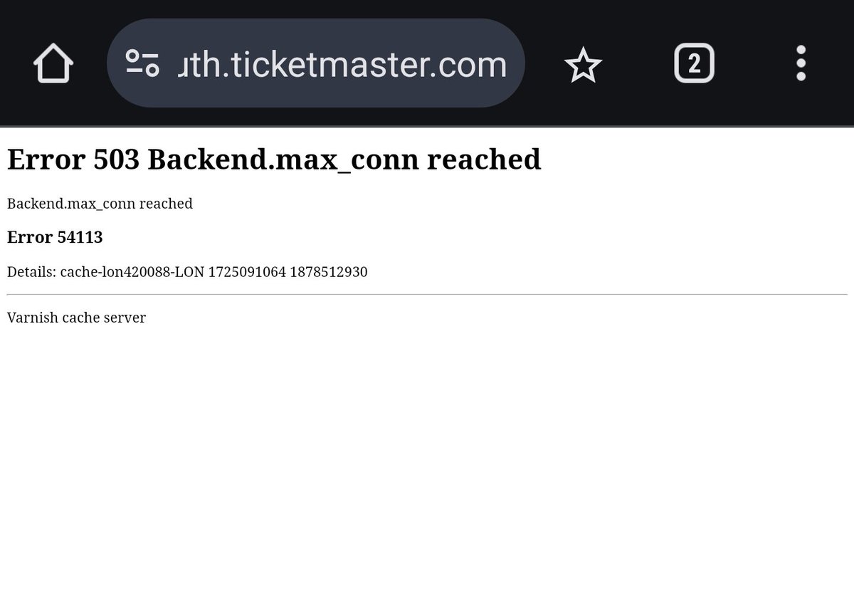 Daz Speck (@darren1man1bike) on Twitter photo You would think <a href="/TicketmasterUK/">ticketmasteruk</a> could handle the expected traffic, but clearly not. It's kicked me out as a bot and then put me at the back of the queue before crashing again.
#oasisreunion #Ticketmaster #frustrating You would think <a href="/TicketmasterUK/">ticketmasteruk</a> could handle the expected traffic, but clearly not. It's kicked me out as a bot and then put me at the back of the queue before crashing again.
#oasisreunion #Ticketmaster #frustrating