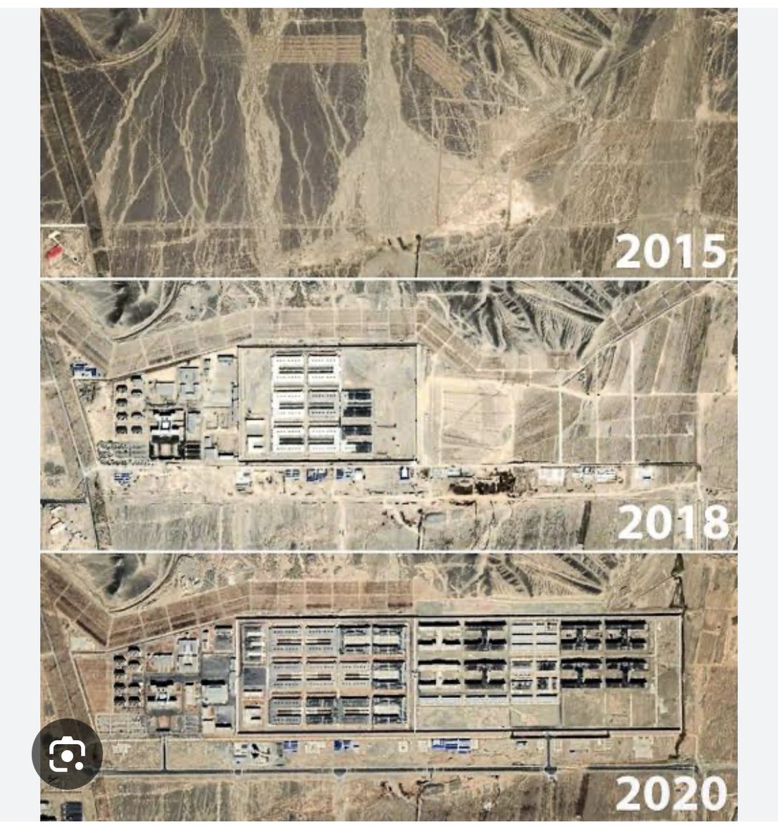 cjwerleman's tweet photo. We have literally hundreds of satellite images of Uyghur concentration camps, you fucking idiot! https://t.co/ilVzKBKO3s