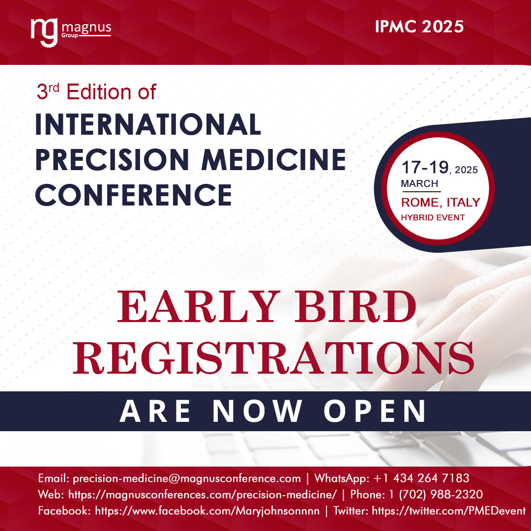 PMEDevent's tweet photo. Unlock exclusive benefits! Early bird registrations at @PMEDevent  are open hosted by @magnus_group . Join us from March 17-19 in Rome or virtually. Don’t miss out: reserve your spot today!
Register: https://t.co/S2NzdM5JA6
Whatsapp: +1434264-7183
#PrecisionMedicineConference2025 https://t.co/ryf0EOEX1a