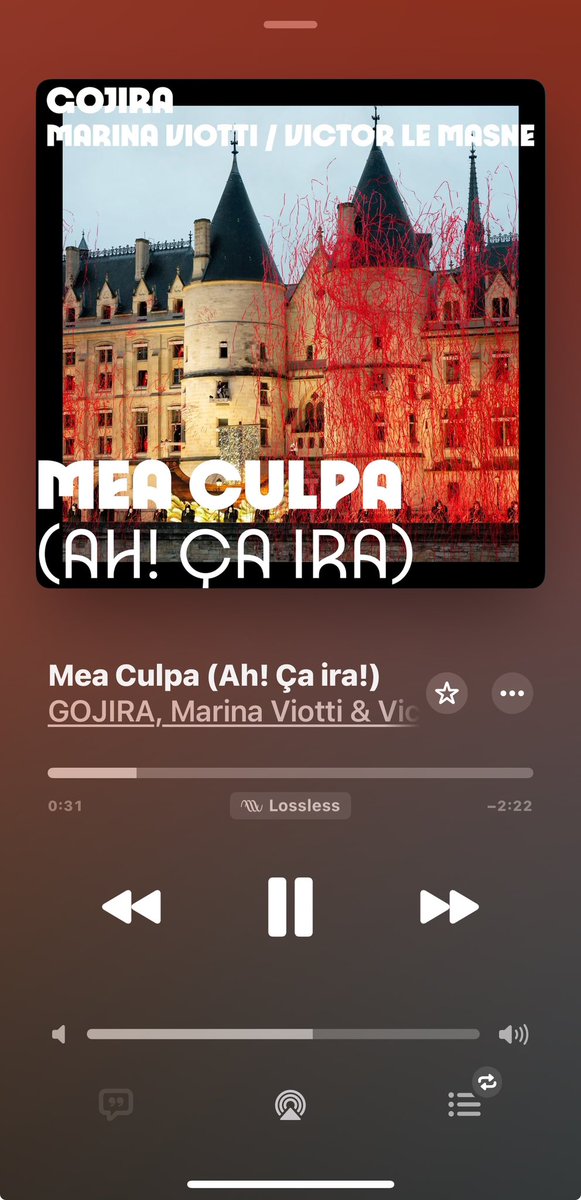 We have a studio version!! 🙌🏻

#NowPlaying🎧🔊

Artist: <a href="/GojiraMusic/">Gojira</a> 
Song: “Mea Culpa (Ah! Ça ira!)”

#Headbanger #Metal #AltMetal #Whalecore #ParisOlympics