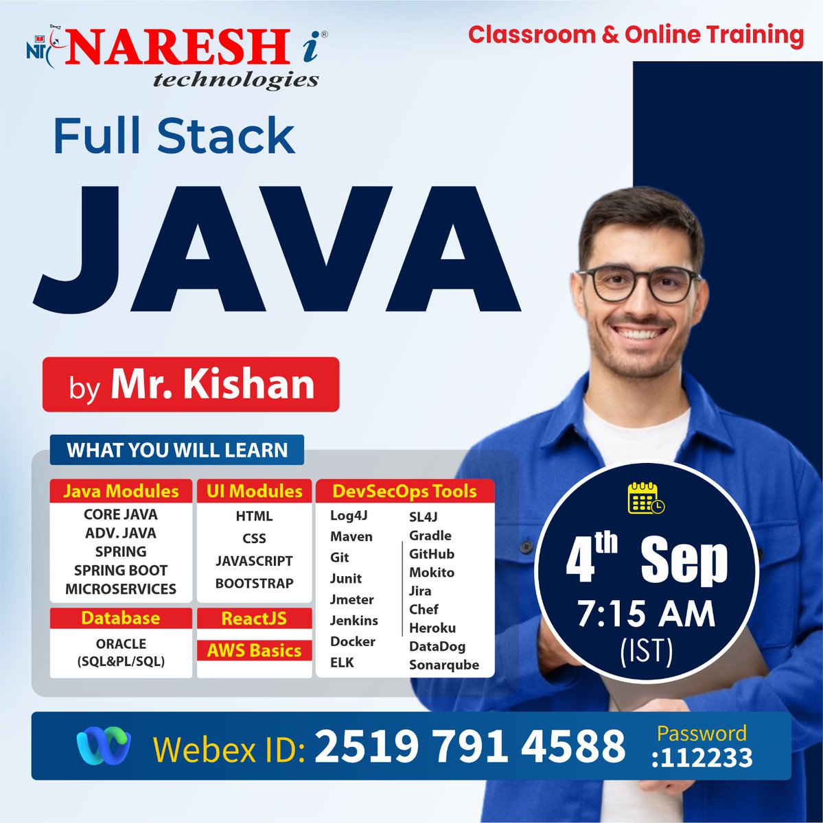 nareshitech's tweet photo. ✍️Enroll Now: https://t.co/Fjk2jN8RKo
👉Attend a Free Demo On Core Java & Full Stack Java by Mr. Kishan.
📅Demo On: 4th September @ 7:15 AM (IST)
#fullstackjava #Corejava #java #advancedjava #programming #angular #html #css #education #javascript #softwareupdate #java https://t.co/tFCni4vSf2