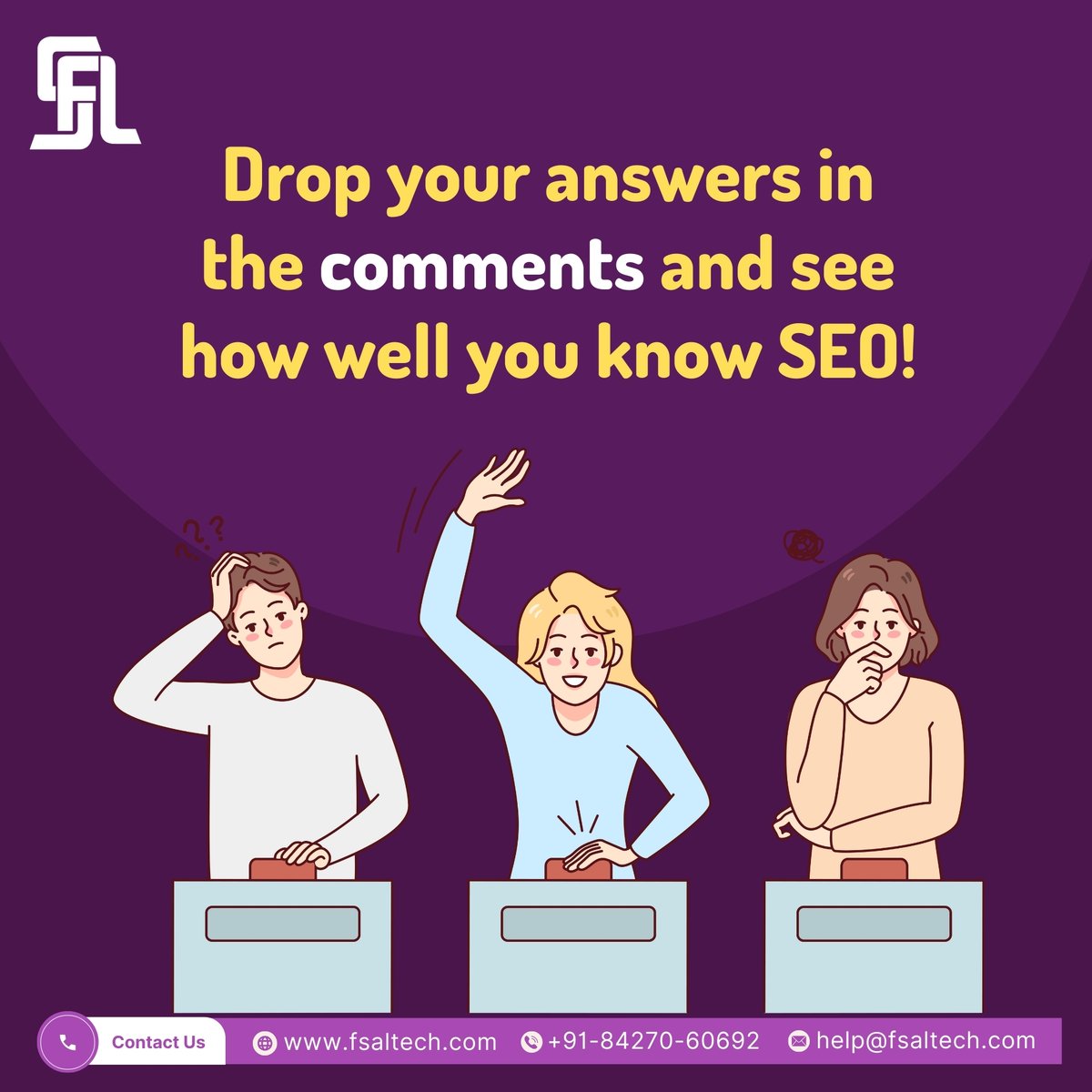 fsal__tech's tweet photo. SEO challenge: Can you guess the answer?
Drop your answers below! 📝
Follow us for more such content @fsal__tech
#SEOQuiz #DigitalMarketing #SEOPro #SearchEngineOptimization #MarketingTips #SEOStrategy #BoostYourBusiness #LocalSEO #OnlineGrowth #ContentMarketing #Marketing101 https://t.co/vabLAmsLpo