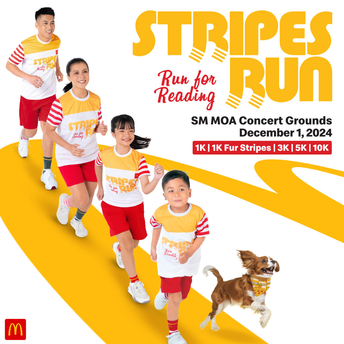 McDo_PH's tweet photo. Who’s ready to #RunForReading ? 📖 McDonald’s #StripesRun is back! 🏃🏼♂️🏃🏼♀️
Let’s make a difference together and support the Read to Learn Program of Ronald McDonald House Charities. ✨🏡
REGISTER HERE – https://t.co/ykXG7pqp2I
See you guys there! 🤗 https://t.co/FKUJOSjm85