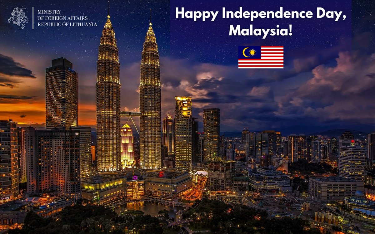 FM <a href="/GLandsbergis/">Gabrielius Landsbergis🇱🇹</a>: Warmest greetings to Malaysia on your Independence Day! Lithuania values its partnership with Malaysia and is looking forward to deepening our cooperation in the years to come. 🇱🇹🇲🇾 #MalaysiaIndependenceDay.