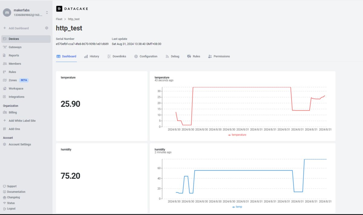 MakerfabsTech's tweet photo. How to make the #Temperature and #humidity #data collected by #Air monitor and #SenseLoRa_4G LTE CAT1 #Gateway more #visual?🧐
Our R&D team is working on this with #Datacake, stay tuned for more details🥰
#4G #LoRa #monitoring
❤️Gateway: https://t.co/a0kOVjFKCZ https://t.co/wsDmrZSfkp