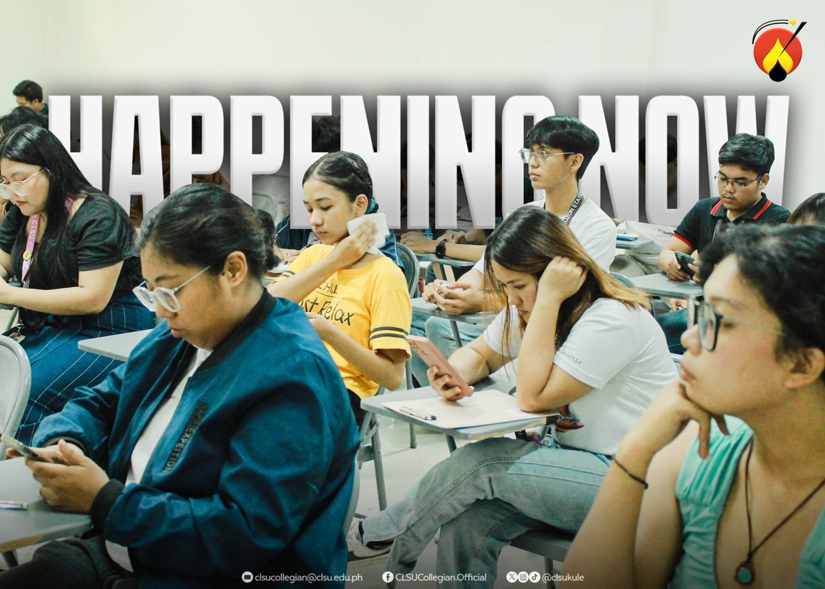 clsukule's tweet image. 𝗛𝗔𝗣𝗣𝗘𝗡𝗜𝗡𝗚 𝗡𝗢𝗪 | Continuing the Isang Araw Sa Kulê (IASK) 2024 Qualifying Examination for its afternoon session, aspirants convene once more... 

#IsangArawSaKule
#ForStudentryEQUALITY
#WriteHereWriteNow
#CLSUCollegian