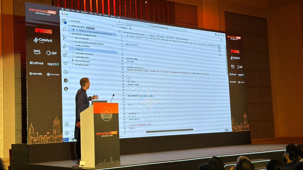 johnny_aroza's tweet photo. Amazing session by @GunnarGrosch on how to visualize and design serverless applications! Perfect insights on crafting efficient, scalable solutions. #Serverless #CloudComputing 
#ServerlessDaysBLR2024 https://t.co/z6lL5SOB5W