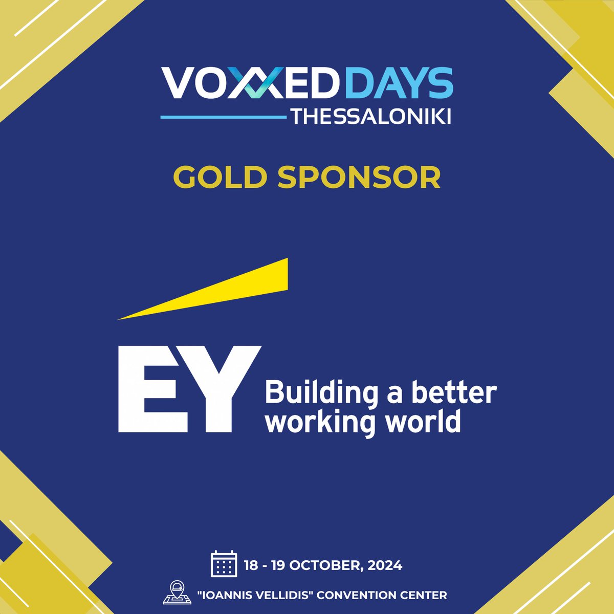 🌟 Exciting News: Meet Our Gold Sponsor, <a href="/EY_Greece/">EY Greece</a> , an international leader in the provision of audit, tax, finance and consulting services.

EY exists to build a better working world, helping create long-term value for clients, people and society and build trust in the capital