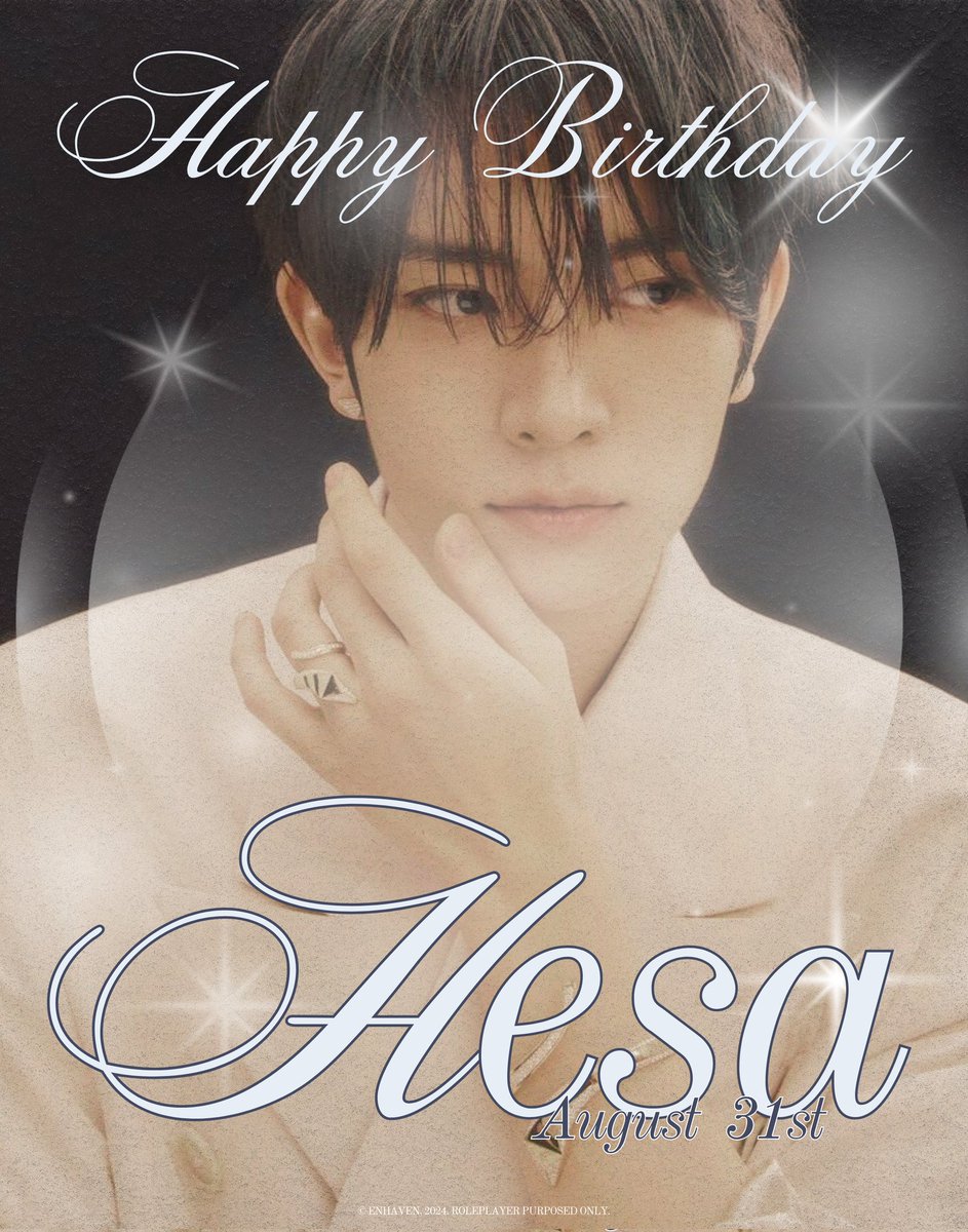 ㅤㅤ
ㅤㅤㅤㅤ
#𝗘𝗛𝗩_𝗗𝗔𝗬

Happy birthday to ENHAVEN's new member, our one and only Hesa! We wish you lots of fun and joy on your first birthday with ENHAVEN, Hesa! #Happy_Hesa_Day
ㅤㅤ
ㅤㅤㅤㅤ
