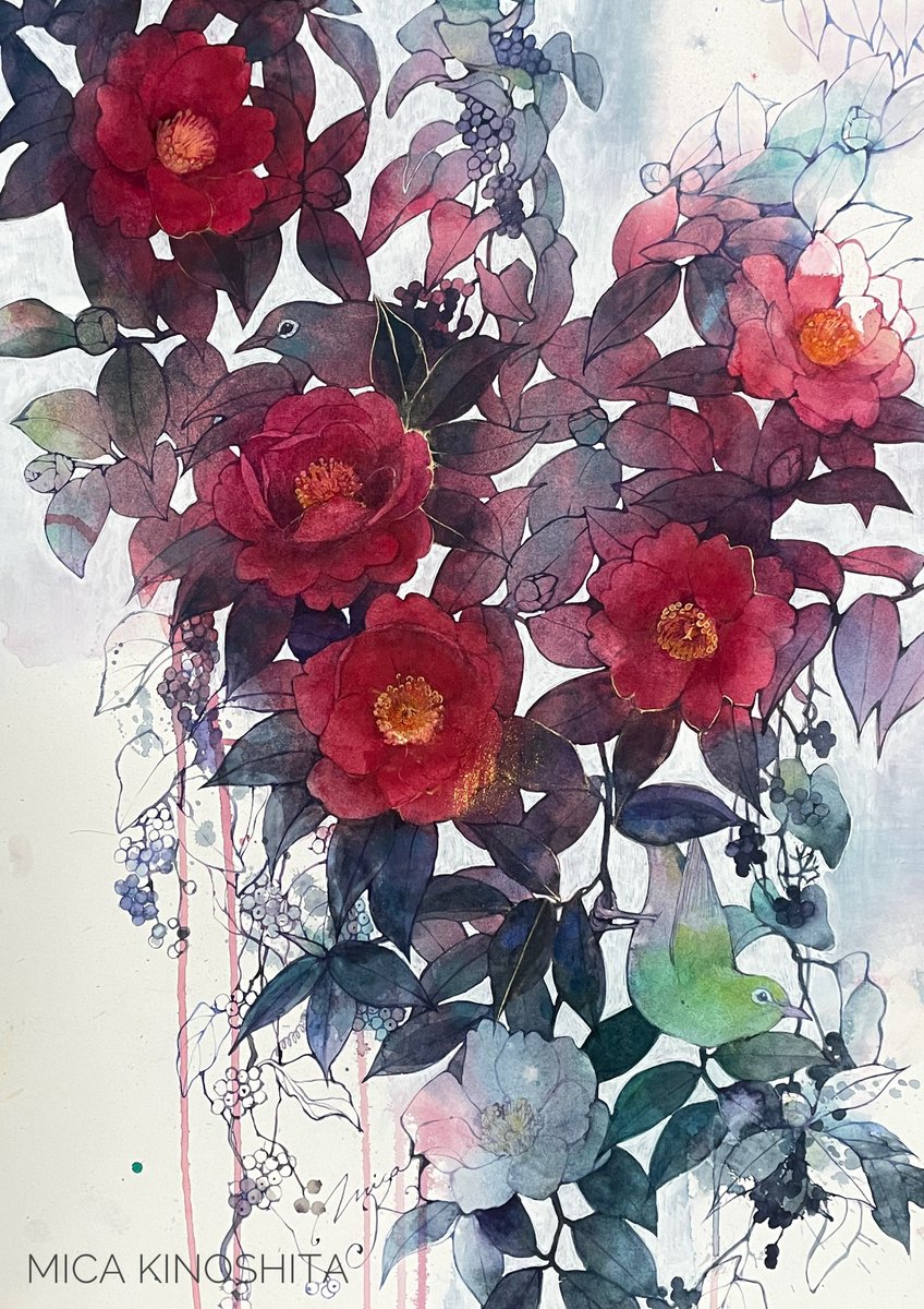 水彩画『百日紅』 楽天市場】百日紅 [ サルスベリ ] ( ピンク色 水彩画 風景画 ) ☆当店