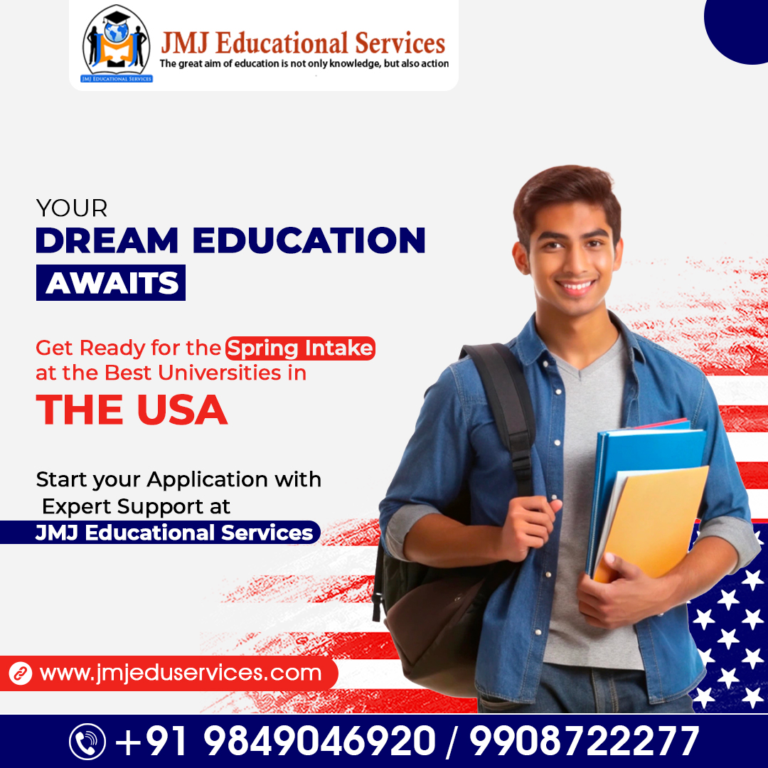 jmj_services's tweet image. Embark on your dream education journey this Spring at top U.S. universities. With expert guidance from JMJ Educational Services, your application process will be smooth and successful.

contact us now: 99087 22277

#studyintheusa #springintake #usuniversities #jmjeducation #study