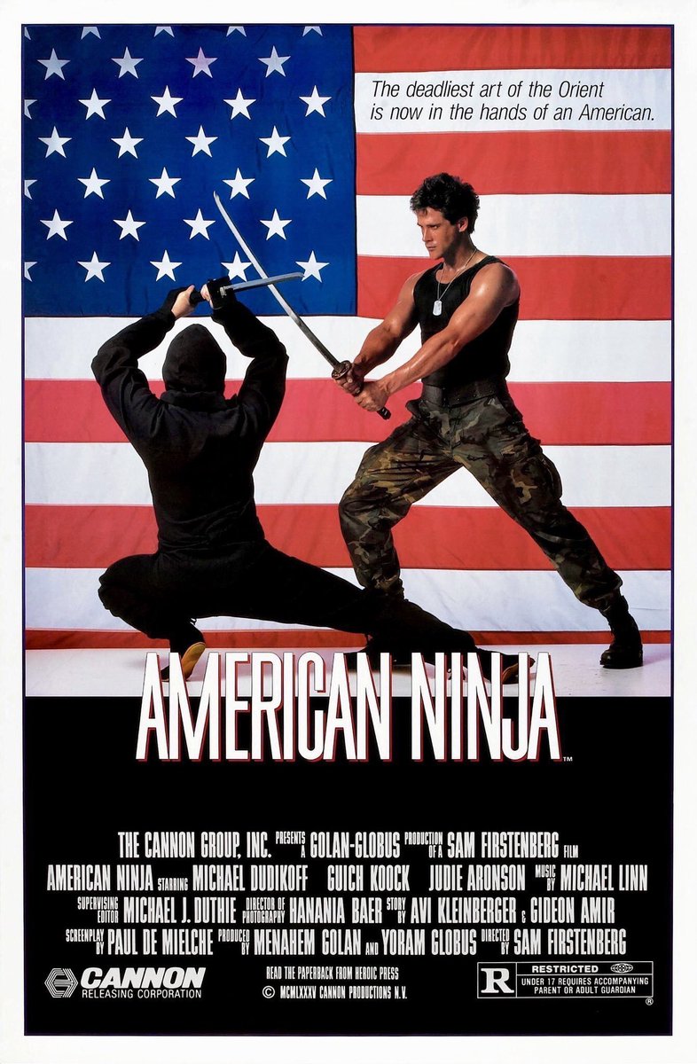 FilmNewsNos's tweet photo. 🎬MOVIE HISTORY: 39 years ago today, August 30, 1985, the movie ‘American Ninja’ opened in theaters!
#MichaelDudikoff #SteveJames #JudieAronson #GuichKoock #JohnFujioka #DonStewart #JohnLaMotta #TadashiYamashita #PhilBrock #DavidVlok #SamFirstenberg https://t.co/w0O6D1MElE