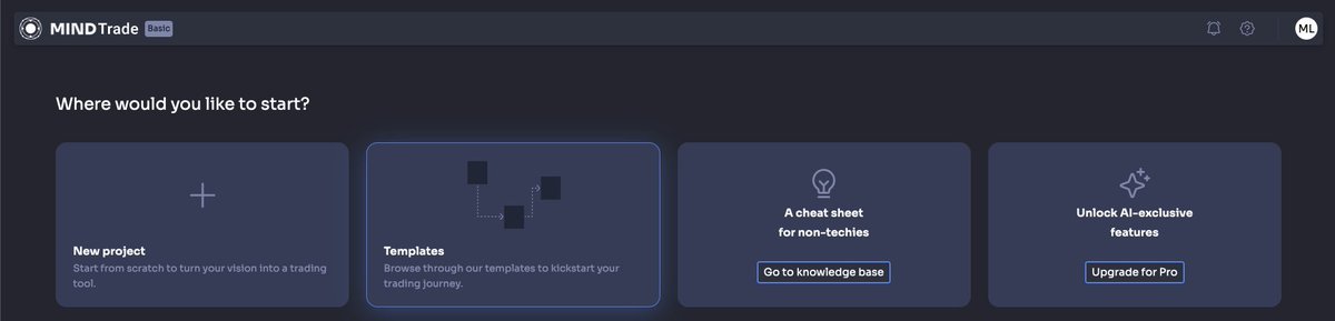 MindAICoin's tweet photo. Introducing MindTrade Templates:  

Mind lets you compose actions together; you just need an idea to beat the market. To make it even easier, we have created some readily available templates, so that going from zero to strategy is almost instant. https://t.co/y9G2aMpgDq