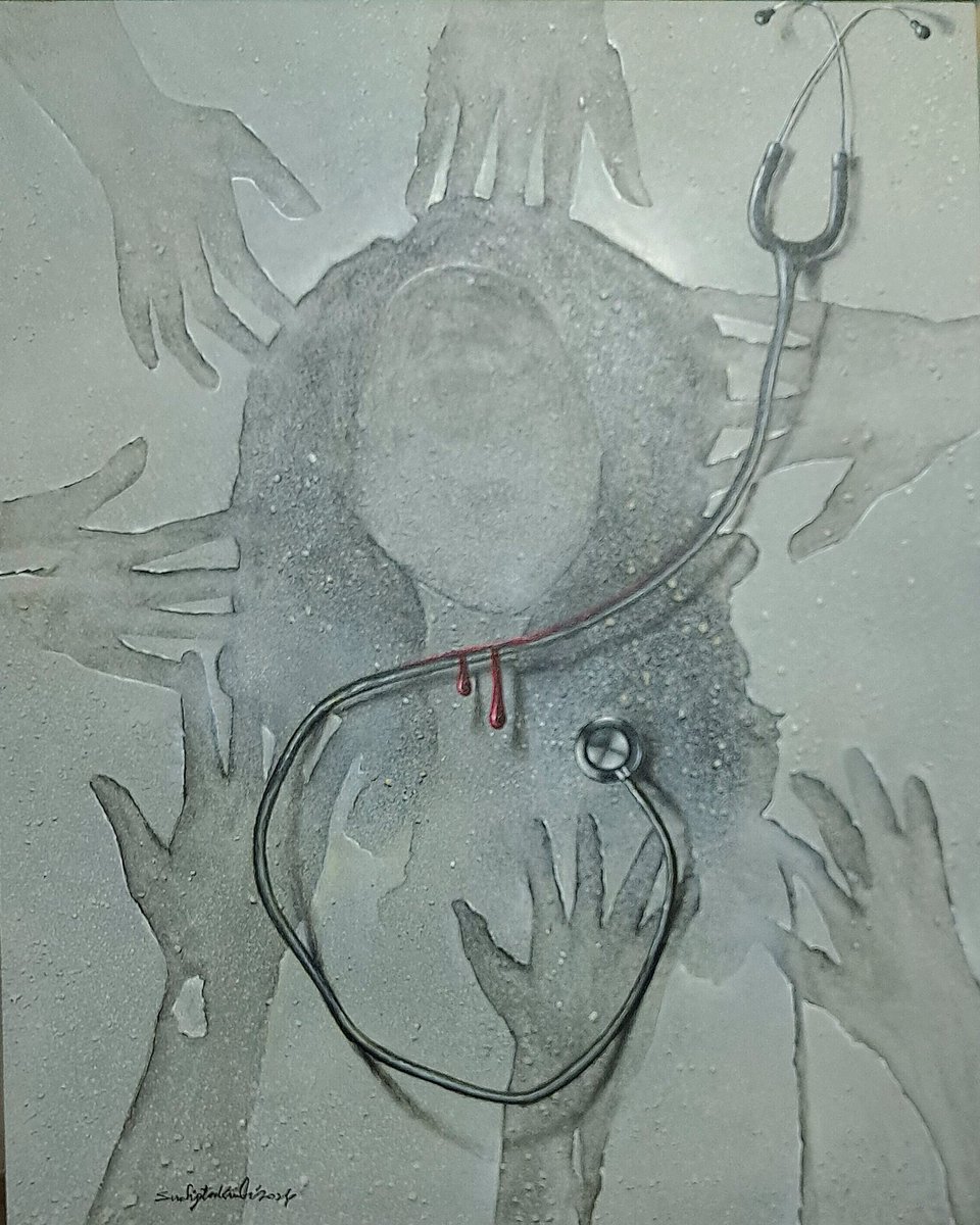 " EK DOCTOR KI MAUT" - 24 x 30 inches - Acrylic on Canvas