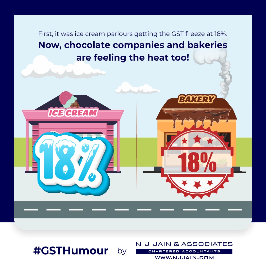 associates_nj's tweet photo. First, they scooped up the ice cream parlors, and now they are baking in bakeries and chocolate companies with 18% GST! It looks like sweet indulgences are about to become a luxury.
#GSTHumour #GST #njjainassociates #charteredaccountant #gstupdate #taxupdate #chocolate https://t.co/i7xnN0aU8v