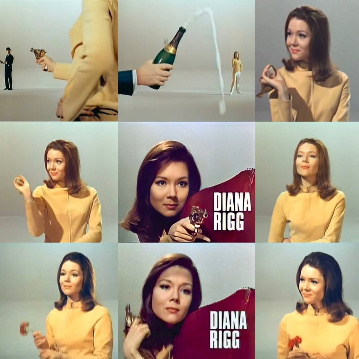 TimeLordDrew61's tweet photo. The titles for The Avengers Series 5 in colour Highlighting Diana Rigg as Emma Peel. #TheAvengers #SeriesFive #PatrickMacnee #DianaRigg https://t.co/VidGfSCqTN