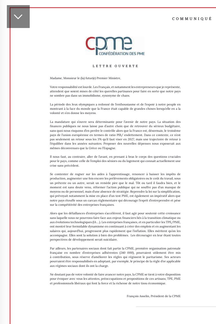 Nous #entrepreneurs de #eti #pme #tpe vivons dans la réalité. Nous demandons que ce principe soit respecté. Prenons nos défis avec courage, engagement et abnégation. C’est une demande plus que légitime adressée à nos élus et pour la France  ⁦<a href="/CPMEnationale/">CPME</a>⁩ ⁦