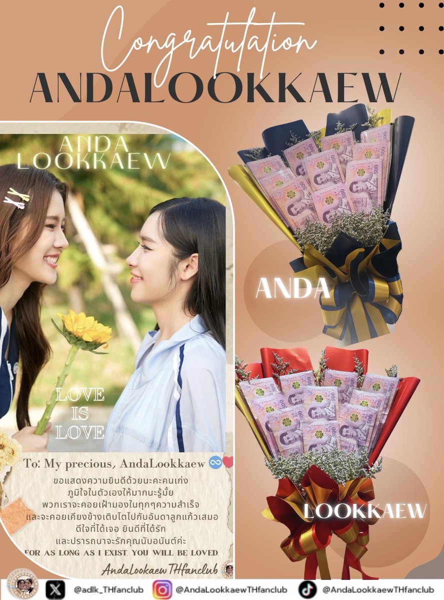 adlk_THfanclub's tweet photo. ✨วันนี้ AndaLookkaewTHfanclub ได้มอบช่อเงินแสดงความยินดีให้กับพี่คนห��่อน้องคนสวยด้วยค่ะ สำหรับบทบาทของพี่ปริมและน้องพิมพ์ ในงานเพียงชลาลัย Final EP ภูมิใจในตัวทั้งคู่มากเลยนะคะคนเก่ง♾️🩵🤍

✨🙏ขอบคุณทุกยอดโดเนทค่ะ💗🫶

SUNSET X VIBES WATCH PARTY
#SunsetxVibesFinalEP
#อันดาลูกแก้ว #AndaLookkaew
#andaanunta #lookkaewkamollak