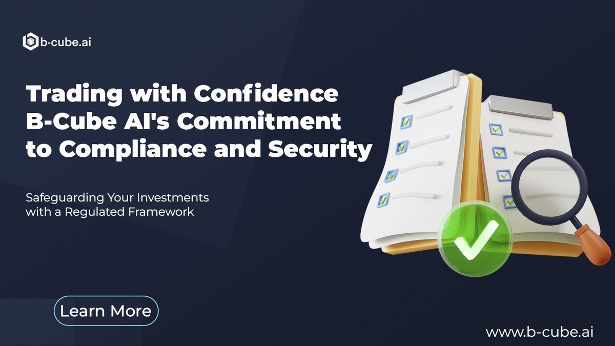 Bcubeai's tweet photo. Good morning! B-Cubeians..! 🔒 Operating within a well-defined regulatory framework, B-Cube AI is committed to upholding the highest standards of compliance and security. We meticulously ensure that our platform meets stringent regulatory requirements, reinforcing our dedication to maintaining a trustworthy environment for our users. By exclusively partnering with regulated exchanges, we bridge the gap between traditional finance and the rapidly evolving world of cryptocurrency. This commitment to regulatory adherence not only enhances the integrity of our operations but also fosters a sense of security and confidence in our innovative solutions. With B-Cube AI, you can trade knowing that your experience is safeguarded by the best practices in compliance and security. 

#CryptoCompliance #RegulatedExchanges #Blockchain