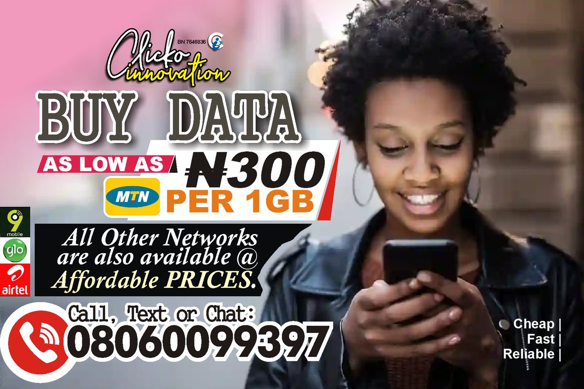 OlubamiroDObkup's tweet image. Clicko Innovation offers extremely affordable data bundles, request yours now.

#Clicko #DataPlug #ClickoInnovation
#OlajideOlubamiroCares
#OOcares