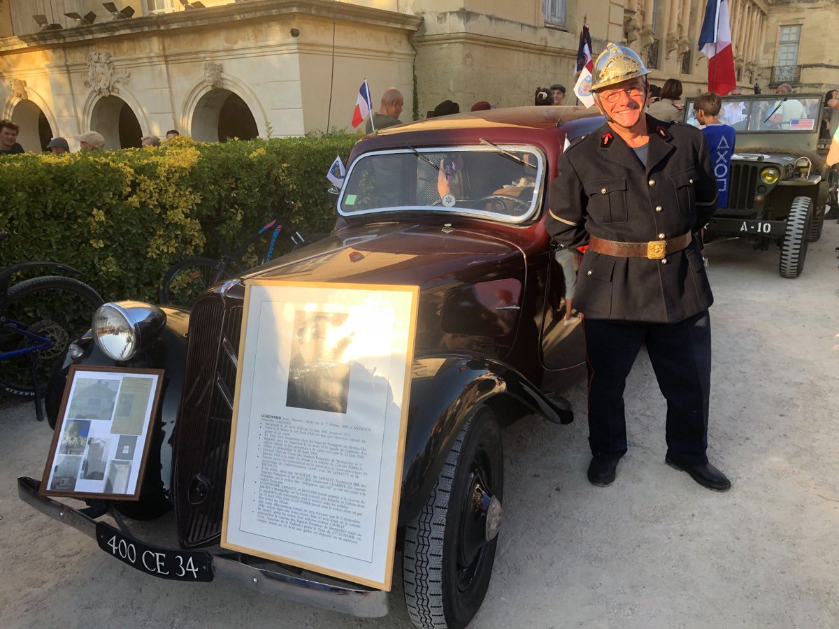 PompiersHerault's tweet photo. #Histoire|| Pour le 80ème anniversaire de la Libération 🇫🇷 de @montpellier_ le Lieutenant Georges Spitaliéri retraité #SDIS34 présentera la voiture de Jean Guizonnier Chef du Corps des pompiers Montpelliérains

Les sapeurs-#Pompiers de l’#Hérault vous souhaitent un bon week-end https://t.co/sotwHahadq