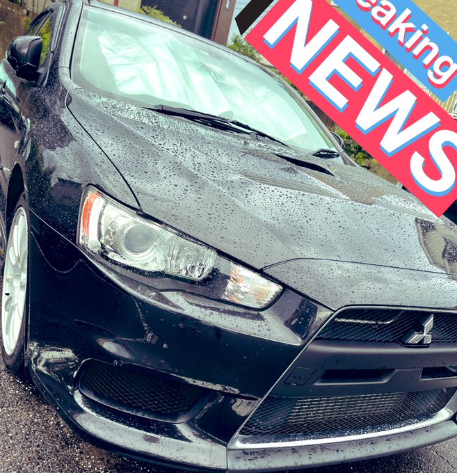 台風だけどエボの様子見にきた(田んぼの様子見に行くノリ)
自然の無料洗車ありがたい() 