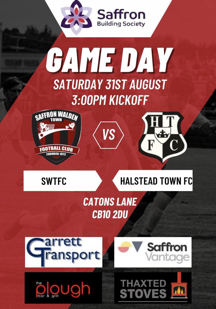 Big crowd needed at the club today 😍

Next match 🔜 Essex Senior League
🆚 Halstead Town FC
📅 31/08/24
⏰ 3:00pm
📍CB10 2DU
Adult £8
Concessions £5
U18 £1
U15 Free
⚽️☀️🍔🍻🩸😍