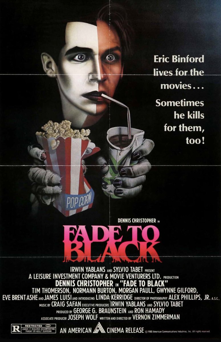 littleleah78's tweet image. Roll call, deviants!  Are you 1: still awake? 2. A pervert? 3. Have seen Fade To Black?I’m awake, def a pervert, but am continuing my virginity tour, as I have not seen this film. 
#FadeToBlack
#TheLastDriveIn
#Nightmareathon
#MutantFam
@therealjoebob @kinky_horror @TheMutantFam