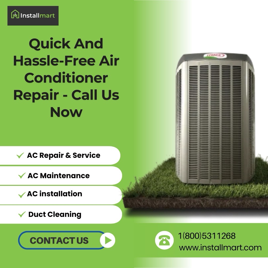 installmart's tweet image. Beat the heat with our quick and hassle-free air conditioner repair services! 🌬️🔧 Don’t sweat it, just call us now and get your cool back. #ACRepair #StayCool #HassleFreeService