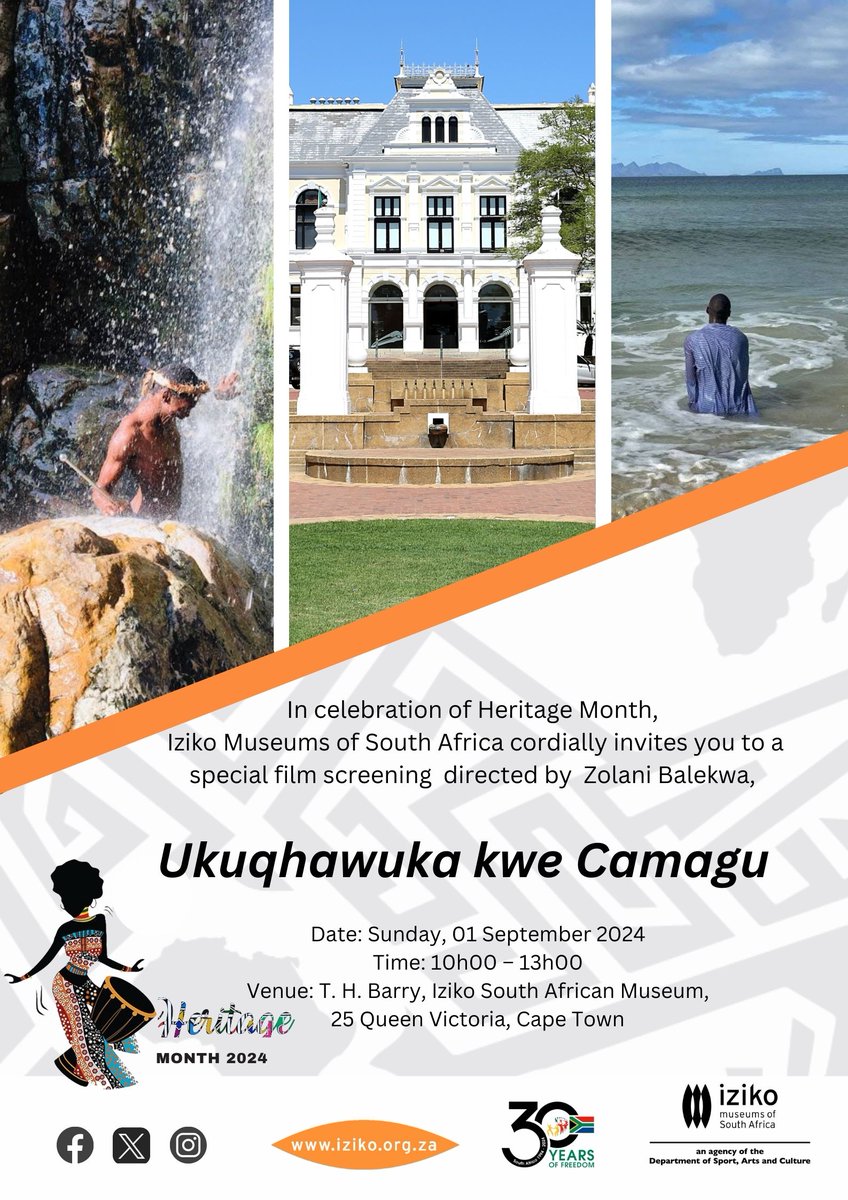 Iziko_Museums's tweet image. Catch the film screening of ‘Ukuqhawuka kwe Camagu’ at  Iziko South African Museum! 
⏲️10:00 - 13:00

A powerful story of a young woman navigating her ancestral calling in a Christian family.

#Heritage2024 #IzikoMuseums #FilmScreening  #SouthAfricanStories