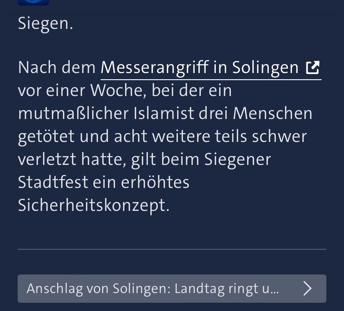UltraBit's tweet image. #Messerattacke in einem Bus in #Siegen Eiserfeld gestern Abend. Nach der Attacke in #Solingen gilt für das Siegener Stadtfest ein „erhöhtes Sicherheitskonzept“.
Blöd nur, dass das Konzept für die Shuttlebusse zum Stadtfest nicht greift. Bald auch mitfahrende Secutity in Bussen?