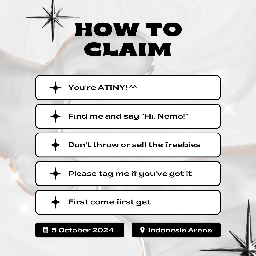 pvrpleswag's tweet photo. ✦ ATEEZ Freebies for CITYCAMP 2024 ✦
by @pvrpleswag

📍 Indonesia Arena, 5th Oct 2024 
🕛 TBA

✦ Limited quantity
✦ RT and LIKES are very appreciated
✦ More details on pict

Let’s be moots and see you, ATINY! ♡
#CityCamp2024
#ATEEZinCityCamp2024
#ATEEZ https://t.co/AkCqzdtTcO