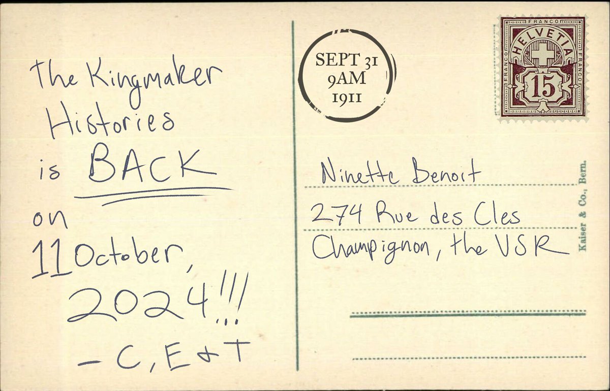 A postcard from Zurich. #audiodrama #thekingmakerhistories #kingmakerpod