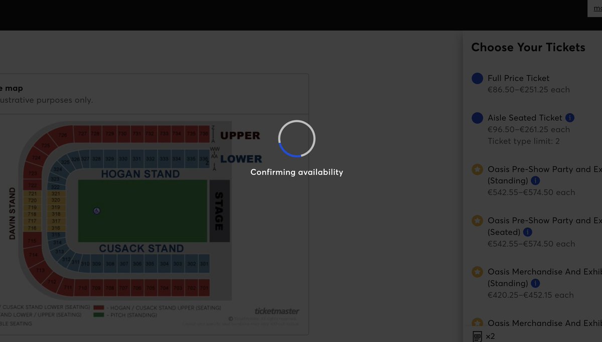 It's been like this for a few minutes now...Doesn't look good. #Ticketmaster #Oasis25