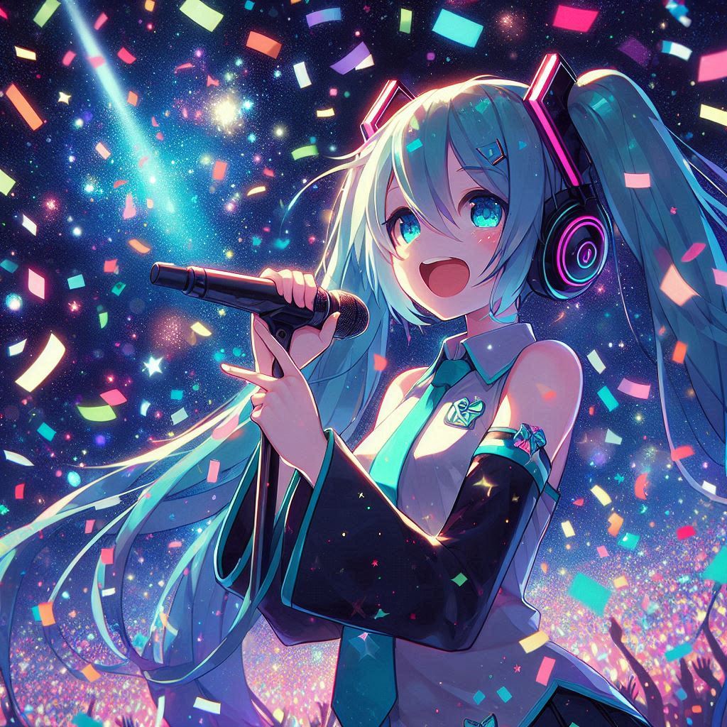 初音ミクちゃん！お誕生日おめでとうございます！！
#初音ミク  #初音ミク生誕祭2024 
#初音ミク夜空  #初音ミク2024  
#初音ミク17周年   #AIイラスト
#初音ミク誕生祭2024  #フォロバ100
