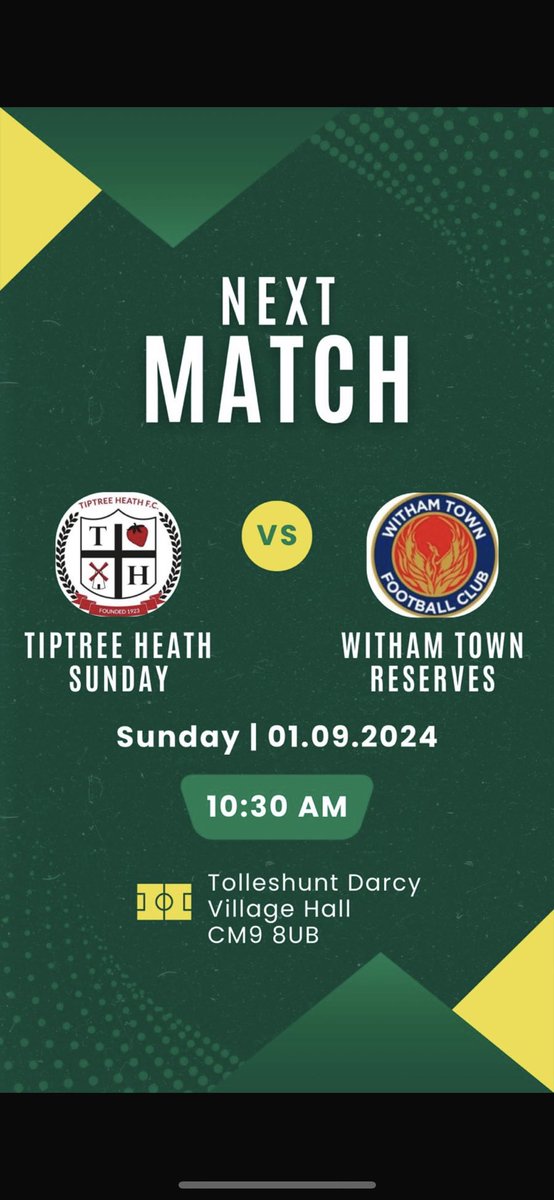 First league game at home tomorrow vs witham town reserves,come down and support the boys 🍓🟢 up the Heath!!